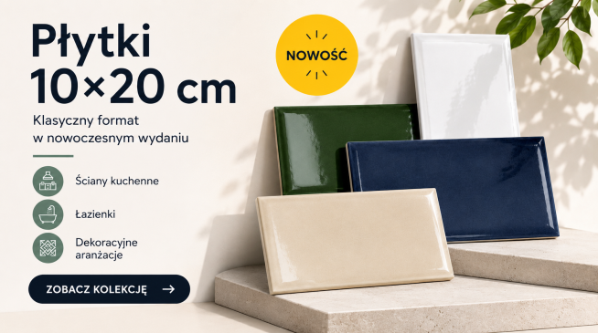 Płytki ceramiczne i gresowe 10x20 cm do kuchni, łazienki i salonu. Modne kolory, wysoka jakość wykonania oraz szeroki wybór wzorów do każdego wnętrza.